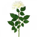 Floristik24 Silkeblomst, rose på stilk, kunstig plante kremhvit, rosa L72cm Ø13cm