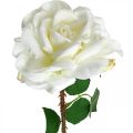 Floristik24 Hvit Rose Fake Rose på Stengel Silke Blomst Kunstig Rose L72cm Ø13cm
