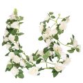 Floristik24 Kunstig rosegirlander med hvite blomster til dekorasjon, 170 cm