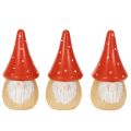 Mini-gnomfigur fluesopp borddekorasjon 10 cm 6 stk | Floristik24.no