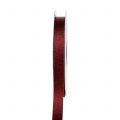 Floristik24 Satengbånd med glimmer mørk rød 10mm 20m