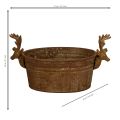 Dekorativ bolle, reinsdyrhode, oval, rustfarget, rustikk, 41 cm | Floristik24.no