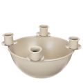 Floristik24 Lysestake med 4 holdere, moderne adventskrans, beige, 15 cm