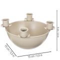 Lysestake med 4 holdere, moderne adventskrans, beige, 15 cm | Floristik24.no