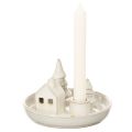 Dekorativ keramisk lysestake med hus og trær, 16 cm | Floristik24.no