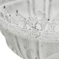 Floristik24 Koppskål metall hvit dekorativ skål antikk utseende Ø15,5cm