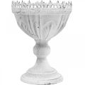 Floristik24 Koppskål metall hvit dekorativ skål antikk utseende Ø15,5cm