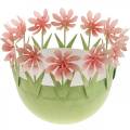 Floristik24 Planteskål, vårpynt, metallskål med blomsterdekor, påskekurv