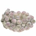 Dekorativ skål druer grå lilla krem 19×14cm H9,5cm