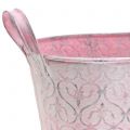 Floristik24 Sinkbaljepotter med rosa dekor 25,5cm x 13,5cm H12cm
