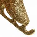 Floristik24 Juletrepynt skøyte gull, glitter 8cm 12stk