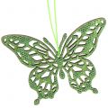 Floristik24 Dekorasjonshenger sommerfugl grønn glitter8cm 12stk