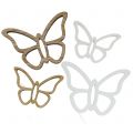 Floristik24 Tre sommerfugl hvit / naturlig 3cm - 4,5cm 48stk