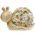Floristik24 Snegl med blomsterdekor, hagedyr, dekorativ snegl, sommerdekorasjon brun/rosa/grønn H13,5cm L19cm