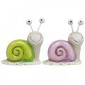 Floristik24 Sneglepar, dekorative figurer til å sette ned, keramikk, grønn/lilla 2stk