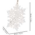Stor dekorativ snøfnugg, hengende dekorasjon, 30 cm | Floristik24.no