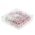 Floristik24 Snowflake 4cm rosa/hvit med glitter 72stk