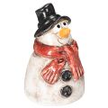 Floristik24 Snømannfigur med rødt skjerf, juledekorasjon, 10 cm
