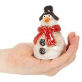 Snømannfigur med rødt skjerf, juledekorasjon, 10 cm | Floristik24.no