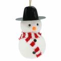 Floristik24 Juletrepynt snømann med lue til oppheng H8cm 12stk
