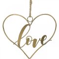 Floristik24 Bokstaver Love hjerte deco metall gull til å henge opp 27cm