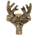 Serviettring i metall med hjortehode i gullutseende, 6 cm, 4 stk. | Floristik24.no