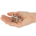 Serviettring med sløyfe, metall, skinnende sølv, 5 cm, 4 stk. | Floristik24.no