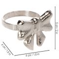 Serviettring med sløyfe, metall, skinnende sølv, 5 cm, 4 stk. | Floristik24.no