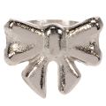 Serviettring med sløyfe, metall, skinnende sølv, 5 cm, 4 stk. | Floristik24.no