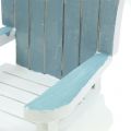 Floristik24 Dekorativ stol laget av tre hvit-turkisgrå H16cm