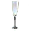 Floristik24 Nyttårsaften dekorasjon champagne glass plugg sølv 7,5cm L27cm 12stk