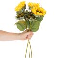 Kunstig solsikke med realistiske blader og blomster, 58 cm, 3 stk. | Floristik24.no