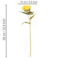Kunstig solsikke med realistiske blader og blomster, 58 cm, 3 stk. | Floristik24.no