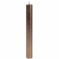 Floristik24 Koniske lys ensfarget kobber metallic 34mm×240mm 4 stk