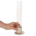 Moderne konisk lysestake med glassylinder og base, 31 cm | Floristik24.no