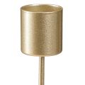 Lysestaker, matt gull, til innsetting, Ø24 mm, 11 cm, 16 stk. | Floristik24.no