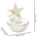 Keramiske stjernelysestaker, juledekorasjon, 11 cm, 2 stk. | Floristik24.no