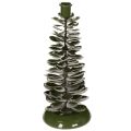 Floristik24 Lysestake juletre grønn metalldekorasjon 28cm