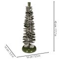 Lysestake i juletredesign, grønt metall, 45 cm | Floristik24.no