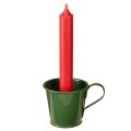 Floristik24 Konisk lysestake kopplysestake mørkegrønn H6cm 6 stk