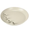 Floristik24 Konisk lysestake for 4 lys, lysskål, grått metall, Ø30 cm