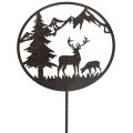Floristik24 Dekorativ stake, skogsdyr, hjort og furu, 100 cm
