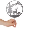 Dekorativ stake, skogsdyr, hjort og furu, 100 cm | Floristik24.no