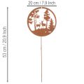 Hagepike, rustfarget, rund, hjortesilhuett, skogdekorasjon, 53 cm, 2 stk. | Floristik24.no