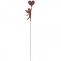 Hage stake rust engel med hjerte dekorasjon Valentinsdag 60cm