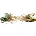 Floristik24 Plugg fuglesommerfugl, tredekor, planteplugg vårdekor grønn, gul L24/25cm 12stk