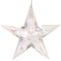 Dekorative stjernepynt, iriserende klar akryl, juletrepynt, 9 cm, 6 stk. | Floristik24.no