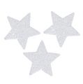 Floristik24 Stjerner hvite 6,5 cm med glimmer 36 stk