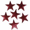 Floristik24 Deco stjerner mørkerød 4cm 12stk