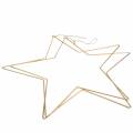 Floristik24 Dekorativ stjerne til å henge gyllent metall Ø50,5cm 2stk